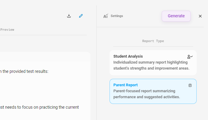 toggling to parent report toggling to parent report